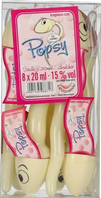 Produktbild von Krugmann Popsy Vanille-Karamel-Sahnelikör 15% Vol. 8x0,02l PET
