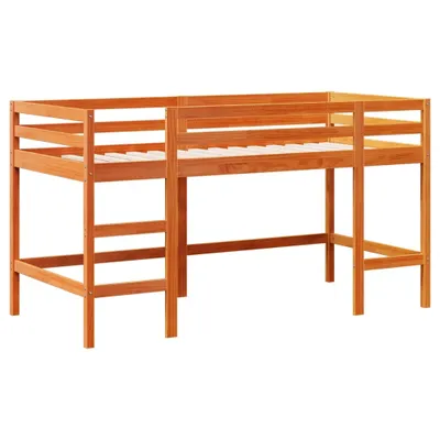 Immagine prodotto di Letto Soppalco con Scala Bambini Marrone 90x190cm Massello Pino