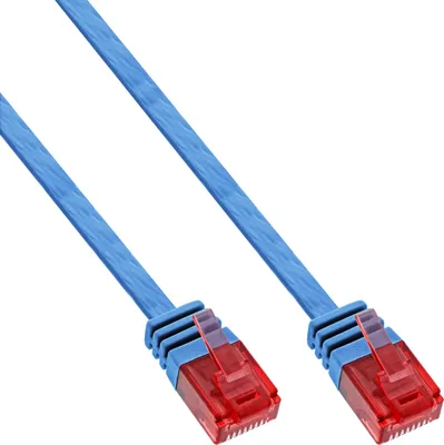 Produktbild von InLine Patchkabel flach, U/UTP, Cat.6, blau, 3m, 3 m, Cat6, U/UTP (UTP), Blau
