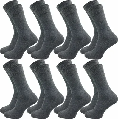 Produktbild von Gawilo  100% Baumwollsocken ohne Naht | Weich & Bequem | Herren (8 Paar), Grau / 39 - 42