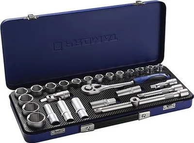 Productafbeelding van Steeksleutels set, 27-delig, 1/2 inch, sleutelmaten 10-32 mm, 36 tanden, zeshoekig