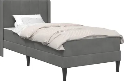 Produktbild von Bettgestell mit Matratze Dunkelgrau 90 x 200 cm Samt