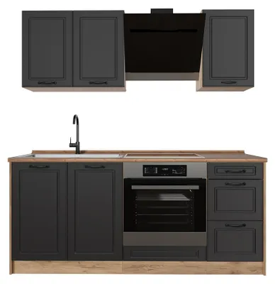 Imagen del producto de Cocina para solteros Vicco R-Line Antracita casa de campo/Roble dorado 180 cm encimera Roble dorado, Model 67803