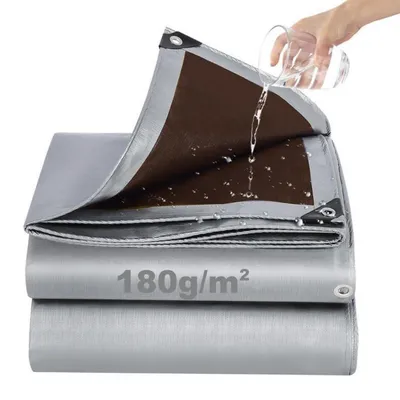 Zdjęcie produktu dla Plastikowa plandeka, wodoodporna, wytrzymała, o wymiarach 2x3 metry, gramatura 180 g/m², idealna do ogrodu i na kemping