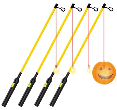 LED-Laternenstab 40 cm, 4 Stück, Schwarz für St. Martin