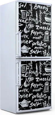 Produktbild von Kühlschrankdekoration 70x180 cm Aufkleber auf dem Kühlschrank - gezeichnetes Muster Küche