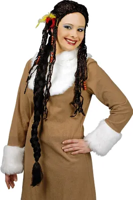 Produktbild von K11278322 schwarz Damen Perücke mit langen Zöpfen