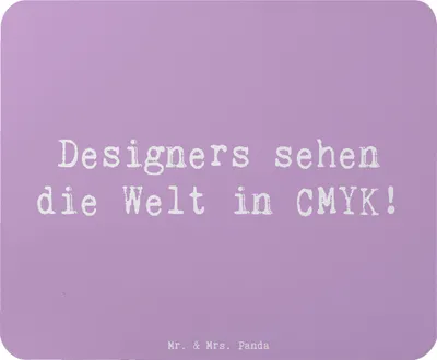Produktbild von Mr. & Mrs. Panda Mousepad Spruch CMYK Designer - Lavendeltraum - Geschenk, mauspad laptop, handgefertigte Geschenke, Druckvorstufe, Beruf, Grafikdesign, mousematte
