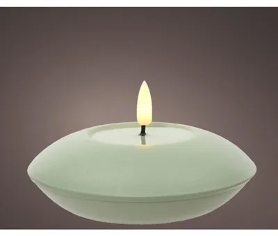 Imagen del producto de Vela LED para exteriores, de hierro, color verde, altura de 6,5 cm (Decoris)