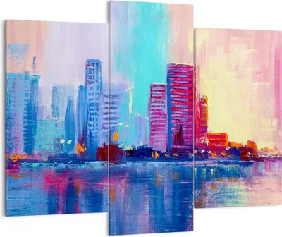 Produktbild von Bild auf Leinwand - Leinwandbild - Stadt Haus Straße - 130x100cm - Wand Bild - Wanddeko - Leinwanddruck - Bilder - Kunstdruck - Wanddekoration - Leinwand bilder - Wandkunst - CB130x100-4023