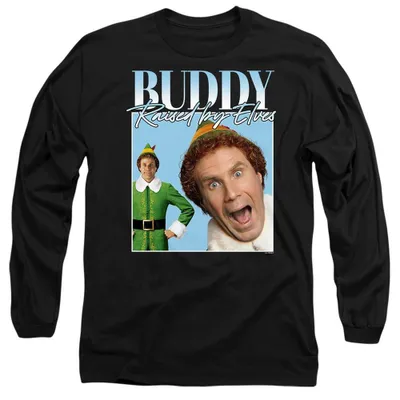 Produktbild von Elf - T-Shirt für Herren/Damen Uni, weihnachtliches Design, Langärmlig TV38090 (L) (Schwarz)