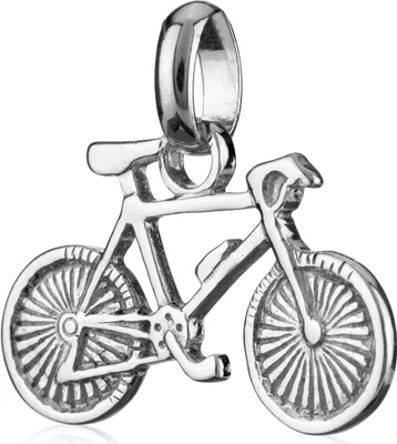 Produktbild von Fahrrad klein Kettenanhänger 9x17mm Bike Silber 925 Radfahrer Amulett für Ketten 3027