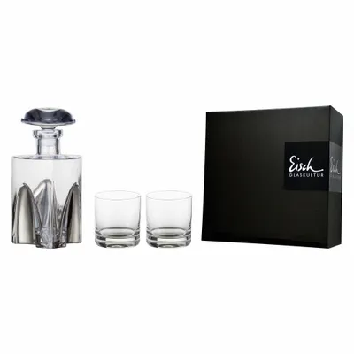 Immagine prodotto di Eisch Whisky Geschenkset Gentleman Platin 3-tlg., 2 Becher mit Karaffe, Kristallglas, Platin, 86577498