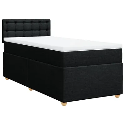 Produktbild von Boxspringbett mit Matratze Schwarz 100x200 cm Stoff