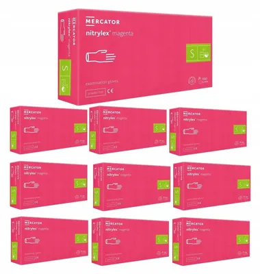 Image de Gants en nitrile 100 pcs. 7-S Nitrylex Magenta - 10 pcs.