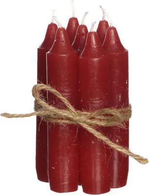 Image de Ensemble de bougies décoratives, rouges, 7 pièces, 11 cm, pour la décoration