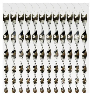 Produktbild von Vogelschreck, 12 Stück Reflektierende Windspirale zur Vogelabwehr für Haus und Garten (Silber)