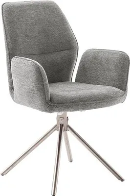 Produktbild von 2er Set Stuhl Greyton mit Armlehnen | Edelstahl | drehbar | grau