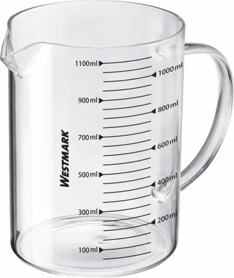 Immagine prodotto di Westmark Messkanne, Glas, 1,1 L, geschlossener Griff, 30672260