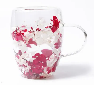 Productafbeelding van Dubbelwandige koffiebekers met bloemenmotief, 350 ml. Thermobekers geschikt voor latte macchiato, cappuccino en thee