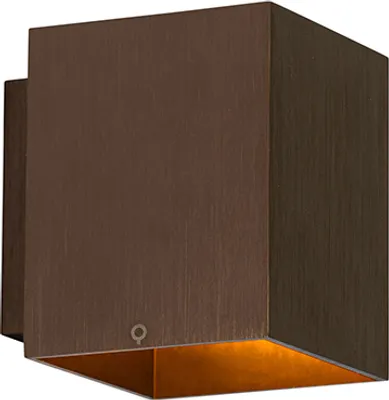 Produktbild von QAZQA - Moderne Wandleuchte dunkelbronze quadratisch - Sola I Wohnzimmer I Schlafzimmer - Aluminium Quadratisch - LED geeignet G9