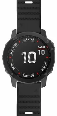 Produktbild von By Qubix Silikonarmband - Schwarz - passend für Garmin Fenix 7 / 6 / 5