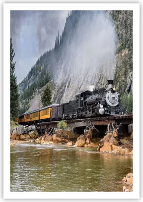 Produktbild von Poster - Poster ohne Rahmen - Alt Lokomotive Berge - 70x100 cm - Wand Bild - Wanddeko - Wandbilder - Kunstposter - Wandposter - Bilder - Kunstdruck - Wanddekoration - Wandbild - P2XPA70x100-4581