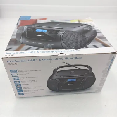Zdjęcie produktu dla Przenośne radio CD Karcher RR 5045 (odtwarzacz CD, odtwarzacz kasetowy, radio FM, wejście USB / AUX) czarne