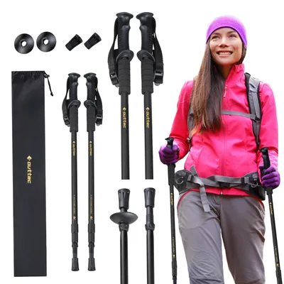 Produktbild von Outtec® Wanderstöcke Nordic Walking Stöcke - 65-135cm - Ultraleicht Trekkingstöcke für Damen und Herren - für Wandern, Trekking - Anti-shock, Teleskop