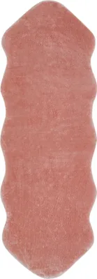 Produktbild von Kunstfell 55 x 160 cm Rosa Fellform Teppich Fellimitat Fellteppich Hochflorteppich