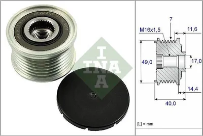 Produktbild von INA Generatorfreilauf Riemenscheibe Lichtmaschine für BMW X5 (E70)
