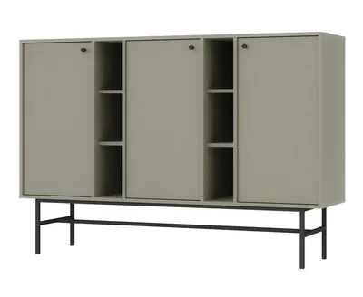 Produktbild von Breite Kommode IROS 3 - Eukalyptus/Schwarz