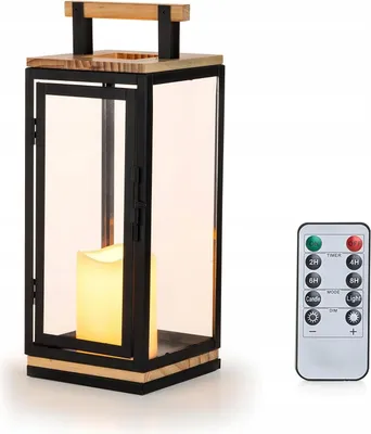 Zdjęcie produktu dla Latarnia drewniana LED dekoracyjna 85 x 16 cm