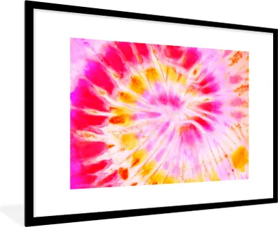 Produktbild von MuchoWow® Gerahmtes Poster Sommer - Krawattenfärbung - Farben 90x60 cm - Poster mit Schwarzem Bilderrahmen Wandposter Rahmen Foto Bilder - Wanddekoration - Fotos
