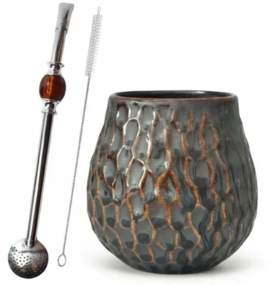 Immagine prodotto di Set iniziale per Yerba Mate con matero "Favo" / Bombilla INOX