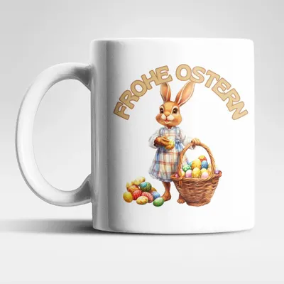 Produktbild von Ostern Hase Ostereier Kaffeetasse Teetasse Tasse Geschenkidee 325 ml – Hase-02