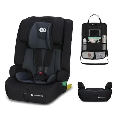 Produktbild von Kinderkraft SAFETY FIX 2 i-Size Autokindersitz, 76-150 cm, R129, ISOFIX, TOP TETHER, H-GUARD, SPS, Grau, mit Auto-Organizer