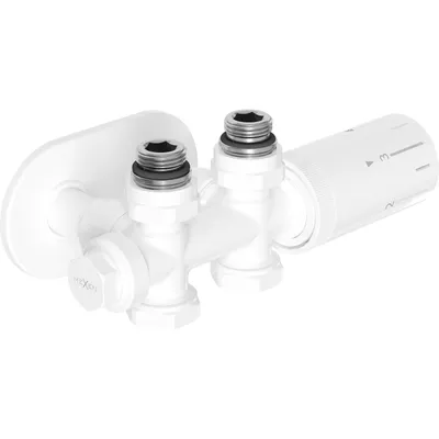 Zdjęcie produktu dla Mexen G05 zestaw termostatyczny kątowy/prosty z maskownicą R, Duplex, DN50, biały - W908-958-905-20