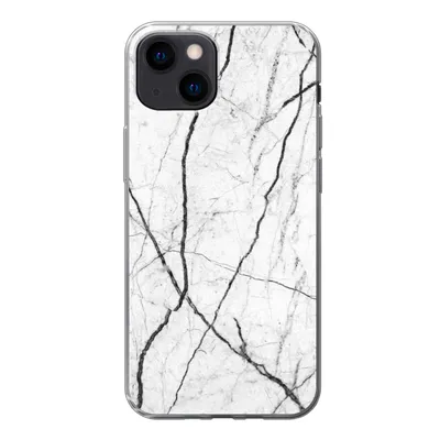 Produktbild von MuchoWow® Handyhülle Schutzhülle Hülle für iPhone 13 mini Marmor - Schwarz - Weiß Silikon Softcase Handy Hülle - Softcase