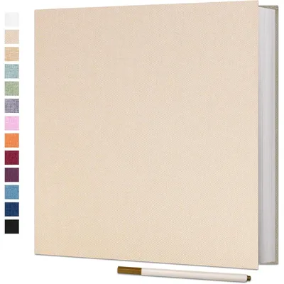 Produktbild von Fotoalbum selbstklebend 28x27cm 60 Seiten Beige mit Metallic-Stift