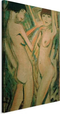 Produktbild von Italienischer Leinwand Leinwandbild - Zwei Mädchen (Otto Mueller) 40x60 cm Reproduktionen l-F-13061-b-a