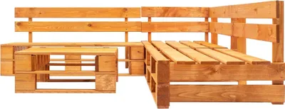 Immagine prodotto di set di divani da giardino in pallet 4 pezzi in legno marrone miele