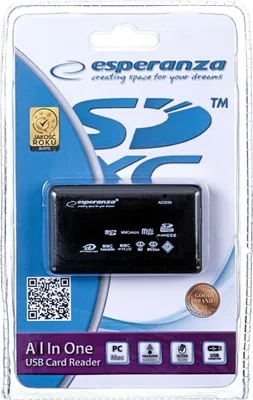 Obrázek produktu pro Čtečka karet Esperanza EA117 Černá USB 2.0