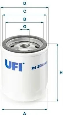 Produktbild von Kraftstofffilter UFI 24.304.00 für FORD TRANSIT Kasten (V) Anschraubfilter