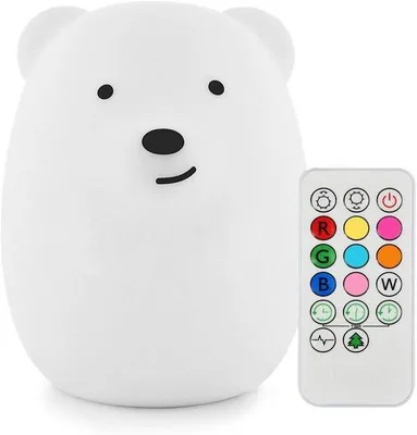 Immagine prodotto di Lampade notturne in silicone, 9 colori, con telecomando ricaricabile, lampada a LED