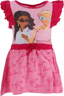 Produktbild von Barbie Kleid für Mädchen – Baumwollkleid & Sommer Outfit 4 Jahre