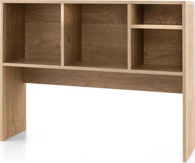 Produktbild von COSTWAY Police na stůl, stolní police se 4 přihrádkami, horní police, police na knihy na pracovní desku, víceúčelový stolní organizér 94x25x73cm přírodní