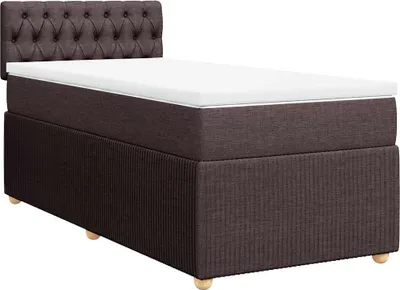 Produktbild von vidaXL Boxspringbett mit Matratze Dunkelbraun 90x190 cm Stoff