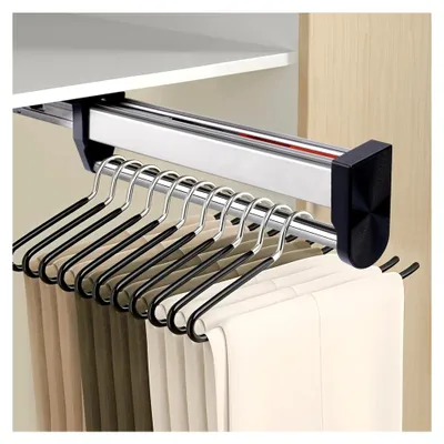 Produktbild von Ausziehbare Kleiderstange mit verstellbarer Hosenaufhängung - 550mm