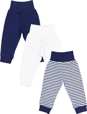 Produktbild von TupTam Pumphose Baby Jungen 3er Pack – Bequeme Baby Hosen Jungen aus Baumwolle, , Farbe: Streifen_Blau_Weiß, Größe: 110